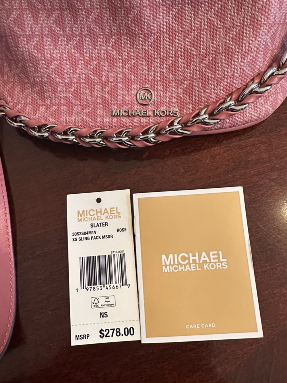 MICHAEL Michael Kors Pink Monogram Canvas Crossbody Belt Bag - Picture 2 of 7